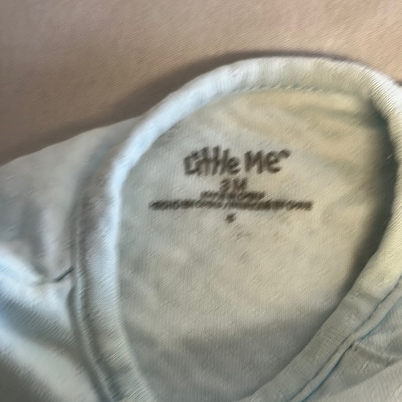 Little Me Blue and White Footies Soft Cotton One Pieces - Picture 3 of 5